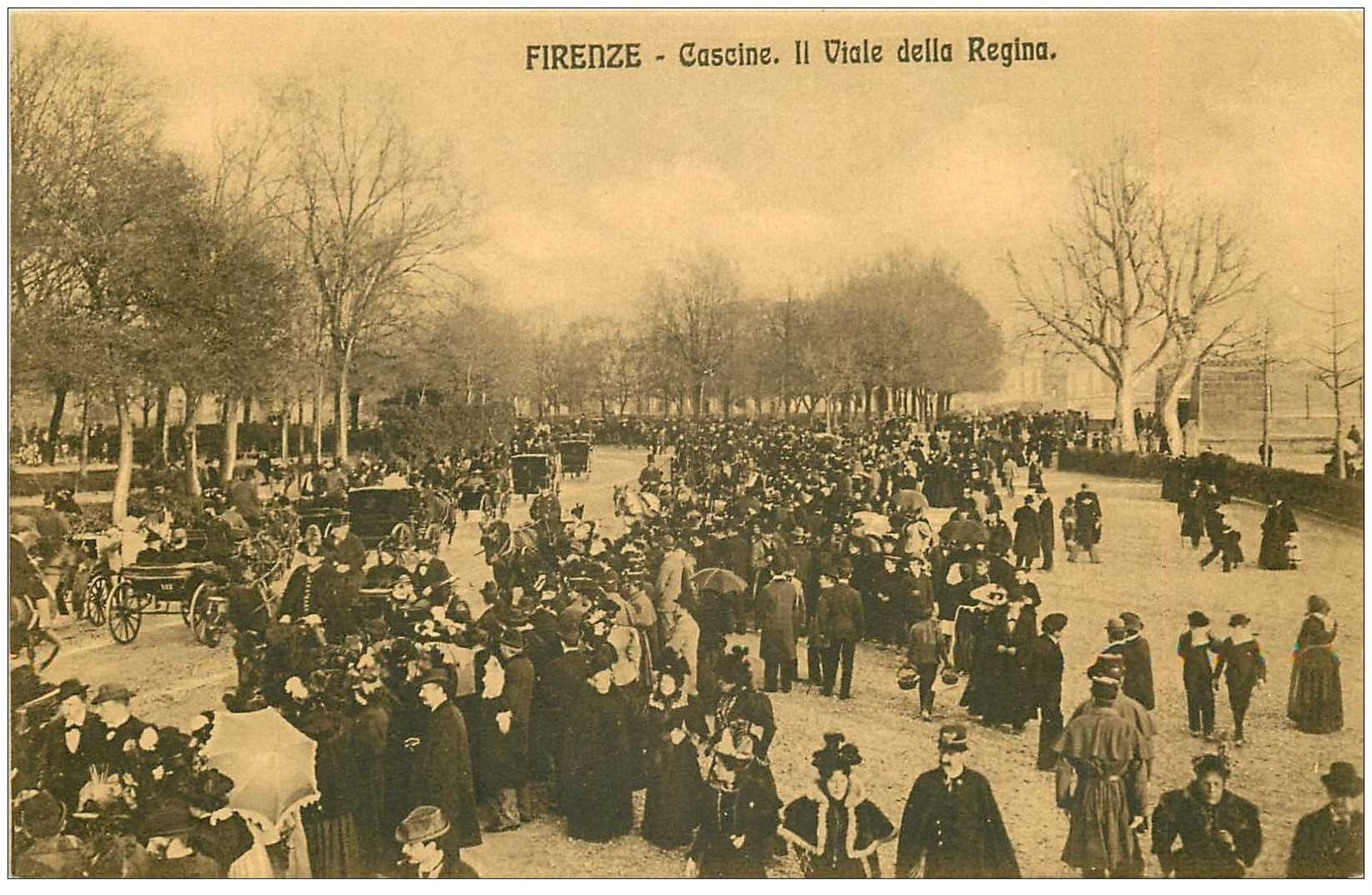 carte postale ancienne Italia. FIRENZE Cascine il Viale della Regina