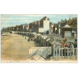 carte postale ancienne 14 SAINT-AUBIN. Les Cabines 1906