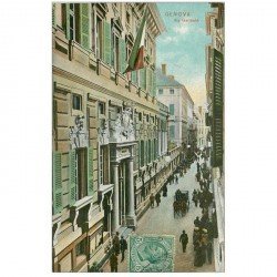 carte postale ancienne Italia. GENOVA Via Garibaldi vers 1910...