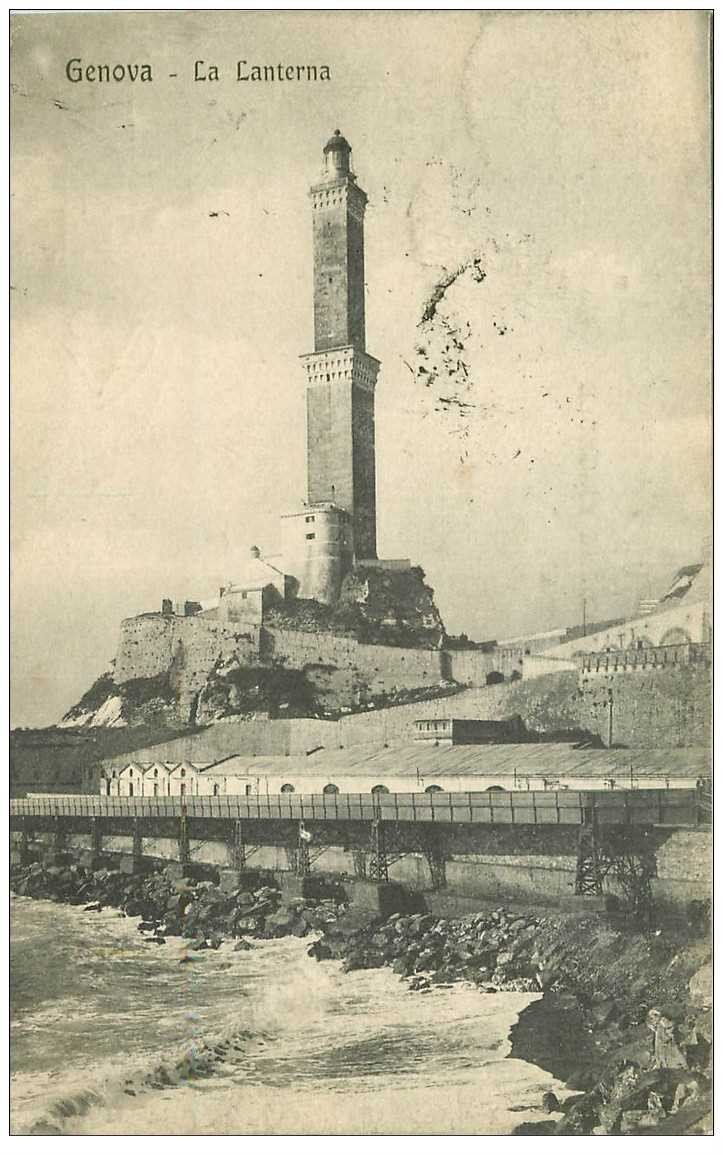 carte postale ancienne ITALIA. Genova. La Lanterna