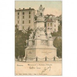 carte postale ancienne ITALIA. Genova. Monimento a Cristoforo Colombo 1899