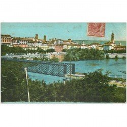 carte postale ancienne Italia. IVREA. Ponte di ferro sulla Dora 1918