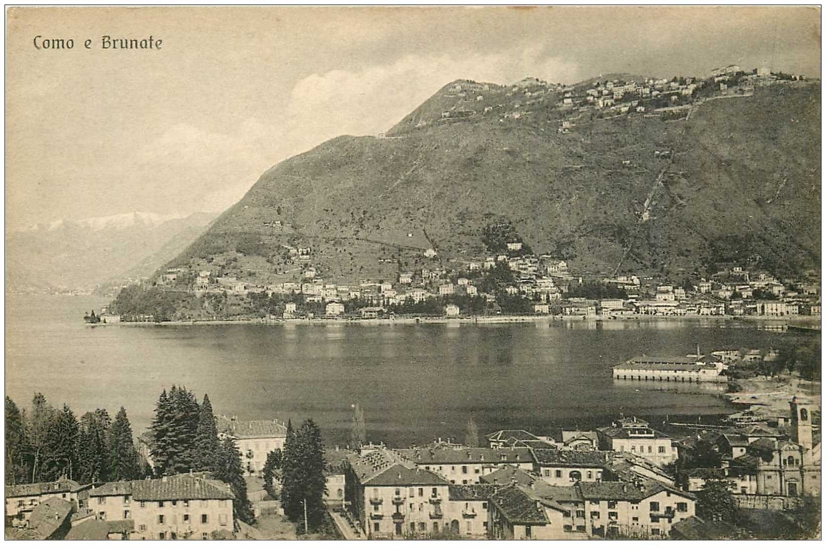 carte postale ancienne ITALIA. Lago di Como e Brunate