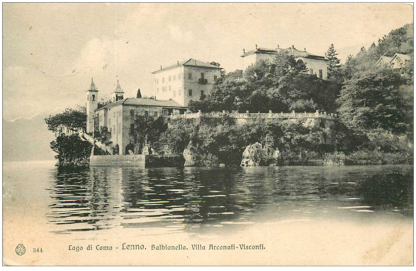carte postale ancienne ITALIA. Lago di Como Lenno Balbianello Villa Arconati Visconti 1906