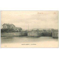 carte postale ancienne 14 SAINT-AUBIN. Les Ecluses