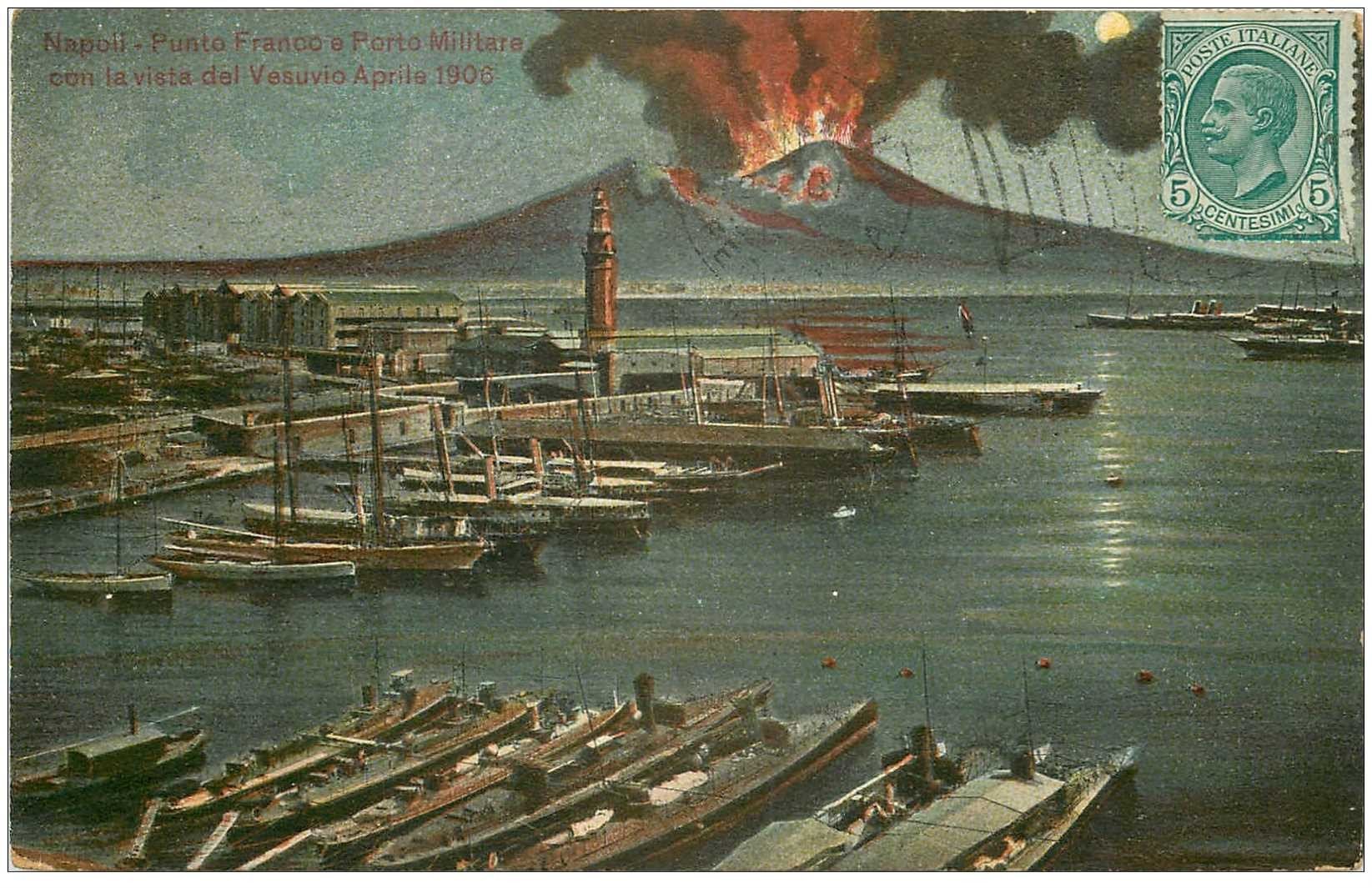 carte postale ancienne ITALIA. Napoli. Il Vesuvio 1907