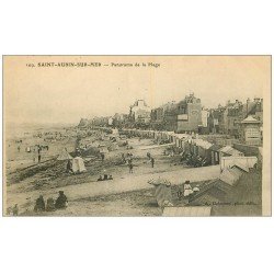 carte postale ancienne 14 SAINT-AUBIN. Panorama Plage 1915