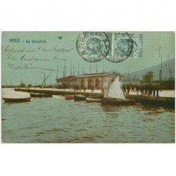 carte postale ancienne ITALIA. Spezia. La Banchina 1923