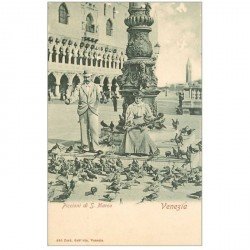 carte postale ancienne Italia. VENEZIA Piccioni di San Marco vers 1900