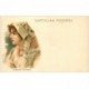 ITALIE ITALIA. Carte postale précurseur litho vers 1900. Donna Costume Romano. Cartolina ricordo Roma