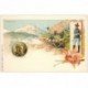 carte postale ancienne ITALIE ITALIA. Carte postale précurseur litho vers 1900. Pelloux Heusch sulle Alpi. Guerre et Militaires