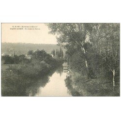 carte postale ancienne 14 SAINT-AUBIN. Un Bras de Seine embarcadère