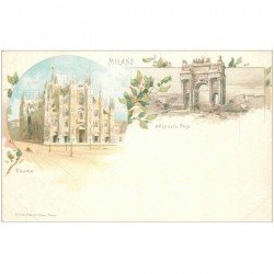 carte postale ancienne MILAN MILANO verso 1900. Duomo è Arco della Pace