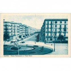 carte postale ancienne NAPOLI. Piazza Sannazzaro e Viale Elena NAPLES