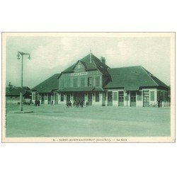 carte postale ancienne 14 SAINT-AUBIN-LES-ELBEUF. La Gare