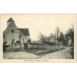 carte postale ancienne 02 OIGNY. Eglise, Cimetière et Château