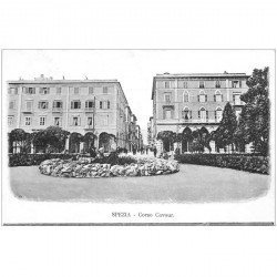 carte postale ancienne SPEZIA. Corso Cavour vers 1900