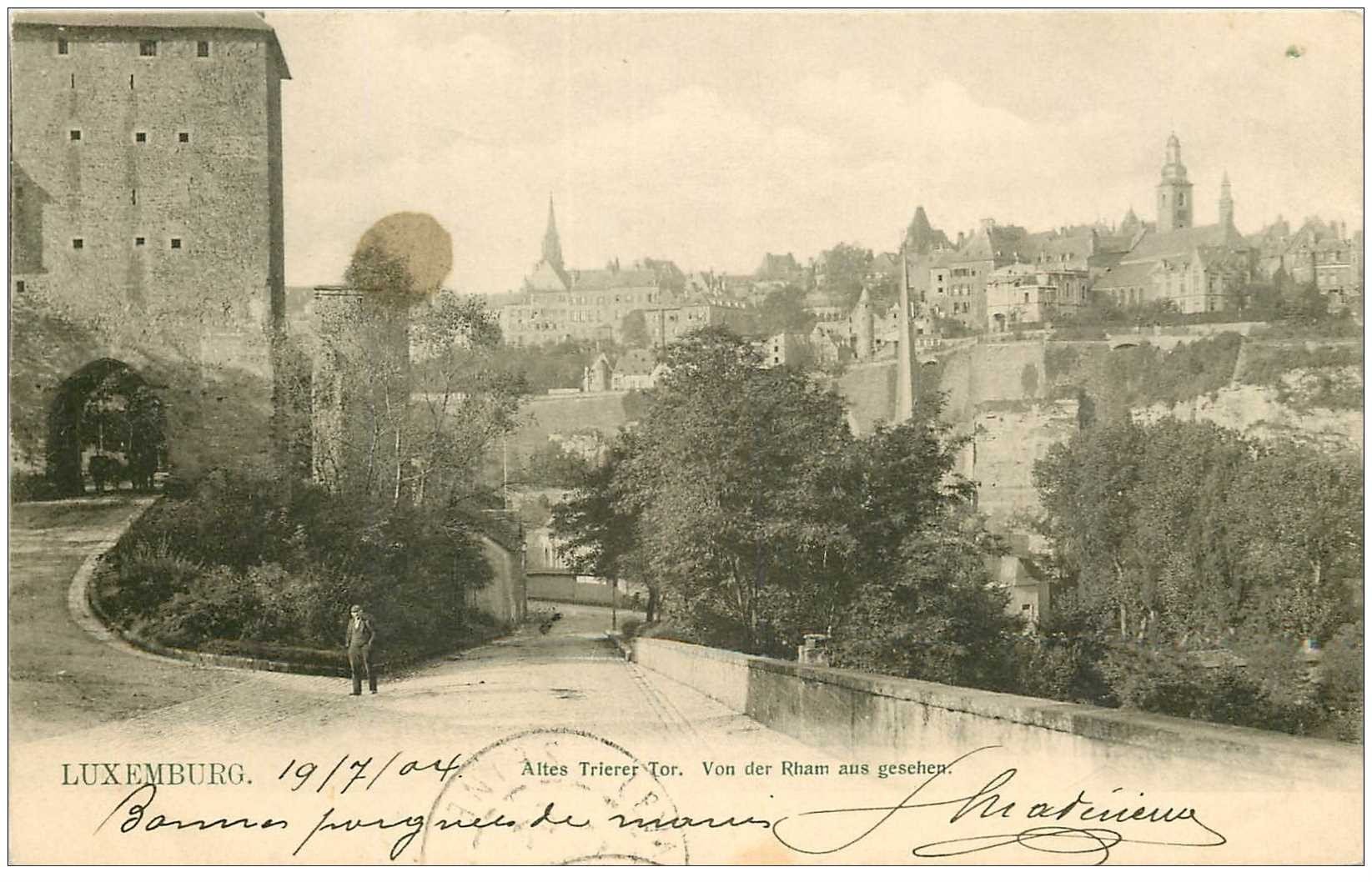 carte postale ancienne LUXEMBOURG. Altes Trierer Tor 1904