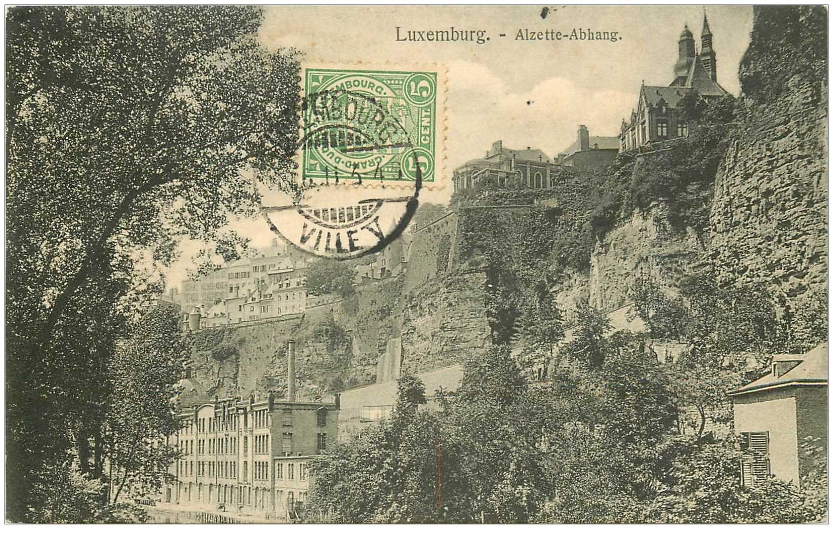 carte postale ancienne LUXEMBOURG. Alzette Abhang 1911