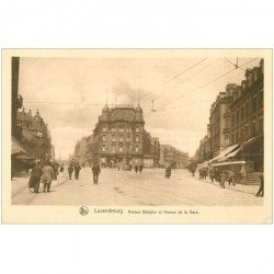 carte postale ancienne LUXEMBOURG. Avenue Adolph et de la Gare