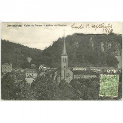 carte postale ancienne LUXEMBOURG. Eglise Clausen Rochers Mansfeld 1910