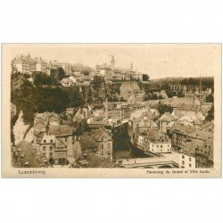 carte postale ancienne LUXEMBOURG. Faubourg du Grund et Ville haute
