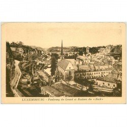 carte postale ancienne LUXEMBOURG. Faubourg Grund Rochers du Bock