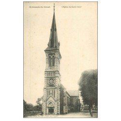carte postale ancienne 14 SAINT-GERMAIN-DU-CRIOULT. Eglise du Sacré-Coeur 1928
