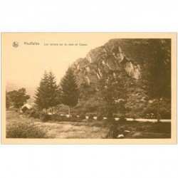 carte postale ancienne Luxembourg. HOUFFALIZE. Rochers Route de Cowan