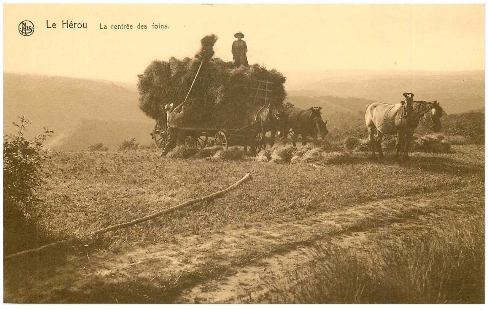LUXEMBOURG. Le Hérou la Rentrée des foins en attelage