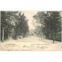 carte postale ancienne Luxembourg. Monument Avenue Amélie 1904