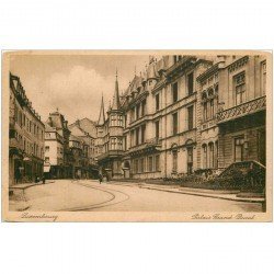 carte postale ancienne LUXEMBOURG. Palais Grand Ducal. Impression en taille donce originale