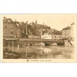 carte postale ancienne LUXEMBOURG. Ville Haute et grund. Mauvaise découpe...