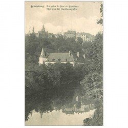 carte postale ancienne LUXEMBOURG. Vue prise du Pont de Hundhaus 1908