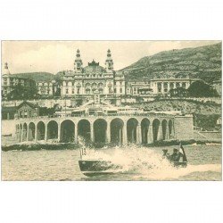 carte postale ancienne MONACO MONTE CARLO. Canot Automobile sur la Mer