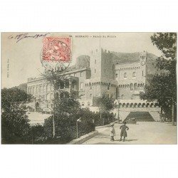 carte postale ancienne MONACO MONTE CARLO. Palais du Prince 1906 avec Enfants