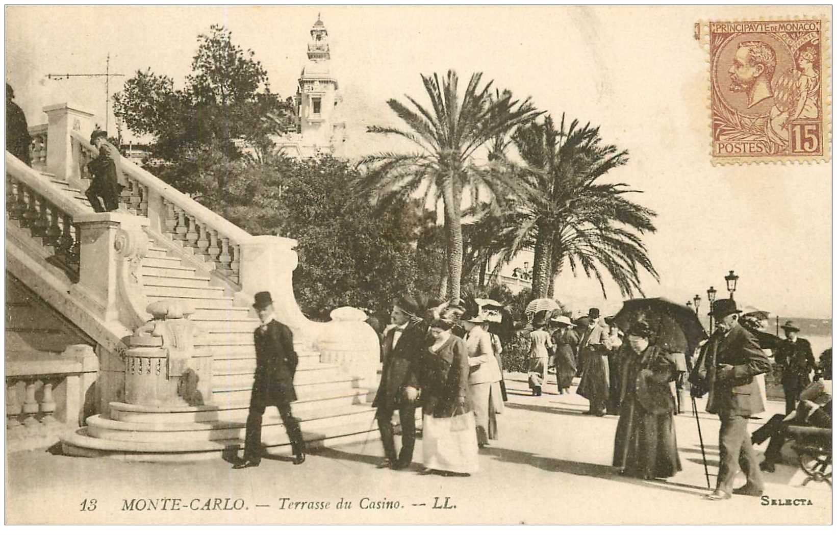 Carte Postale Ancienne Monte-Carlo – Casino Et Terrasses, Vue Vintage