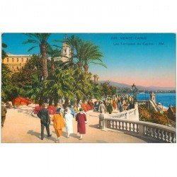 carte postale ancienne MONACO. Casino les Terrasses 1932