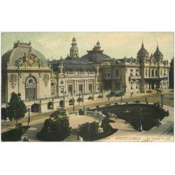 carte postale ancienne MONACO. Casino timbre manquant