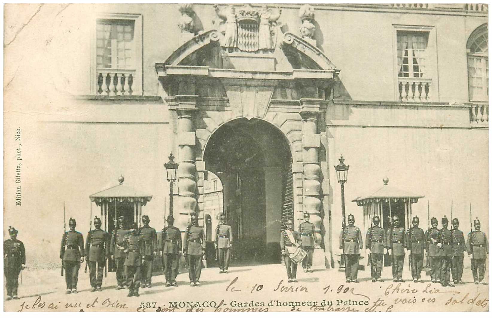 MONACO. Garde d'Honneur du Prince 1902. Pli coin gauche