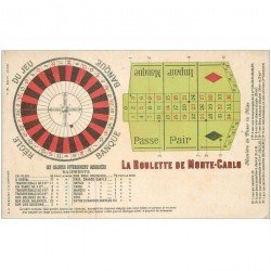 carte postale ancienne MONACO. La Table de Roulette de Monte Carlo. Jeu de Casino vers 1900