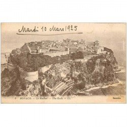 carte postale ancienne MONACO. Le Rocher 1925