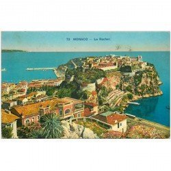 carte postale ancienne MONACO. Le Rocher 1934