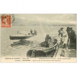 carte postale ancienne MONACO. Meeting de 1912. Hispano Suiza Cruiser essence Motricine au Sporting Club