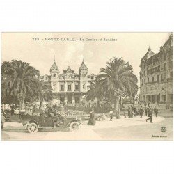 MONACO. Monte Carlo. Casino et Jardin superbe voiture ancienne