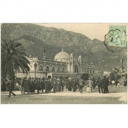 carte postale ancienne MONACO. Monte Carlo. Le Café de Paris Place du Casino. Timbre Principauté vers 1910