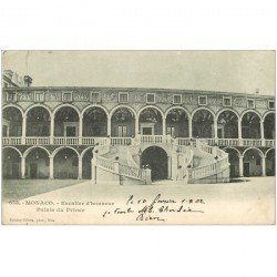 carte postale ancienne MONACO. Palais du Prince Escalier d'Honneur 1902