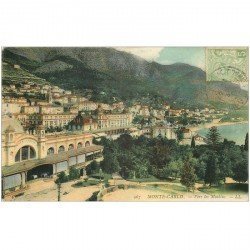 carte postale ancienne MONACO. Vers les Moulins 1906 et Café de Paris