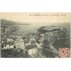 carte postale ancienne MONACO. Vue générale sur la Principauté 1911