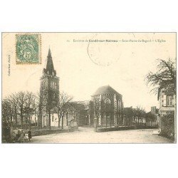 carte postale ancienne 14 SAINT-PIERRE-DU-REGARD. L'Eglise 1907 animation